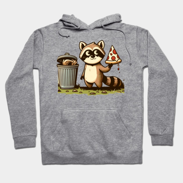 Cute Raccoon eating Pizza, Love Raccoons Hoodie by logiamerch