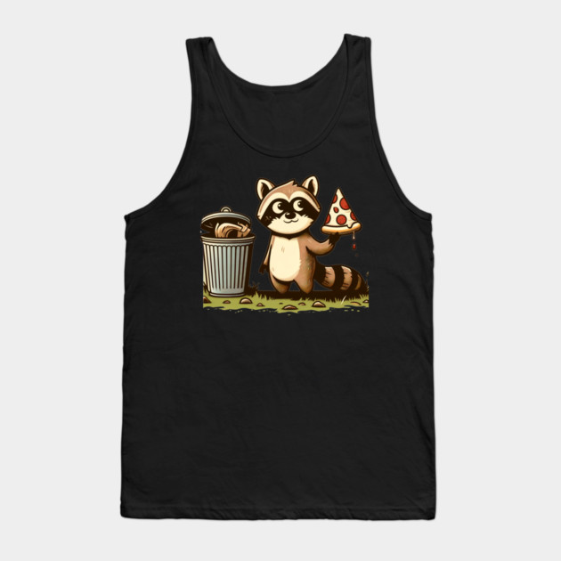 Cute Raccoon eating Pizza, Love Raccoons Tank Top by logiamerch