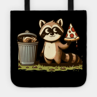 Cute Raccoon eating Pizza, Love Raccoons Tote