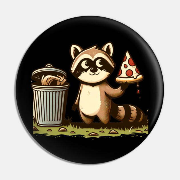 Cute Raccoon eating Pizza, Love Raccoons Pin by logiamerch