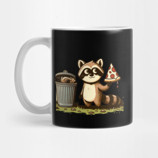 Cute Raccoon eating Pizza, Love Raccoons Mug