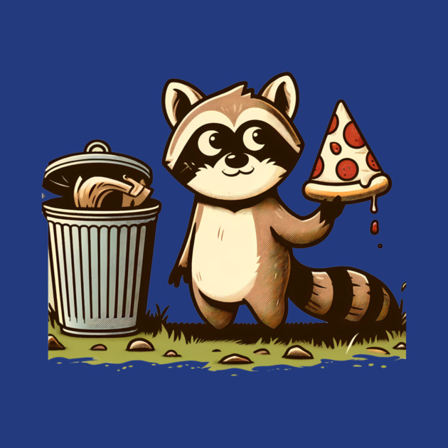 Cute Raccoon eating Pizza, Love Raccoons by logiamerch