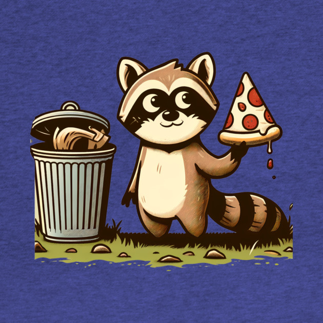 Cute Raccoon eating Pizza, Love Raccoons by logiamerch