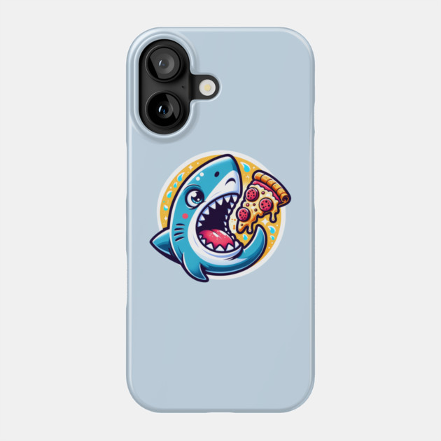 Funny Shark with Pizza, Pizza Lover Phone Case by logiamerch