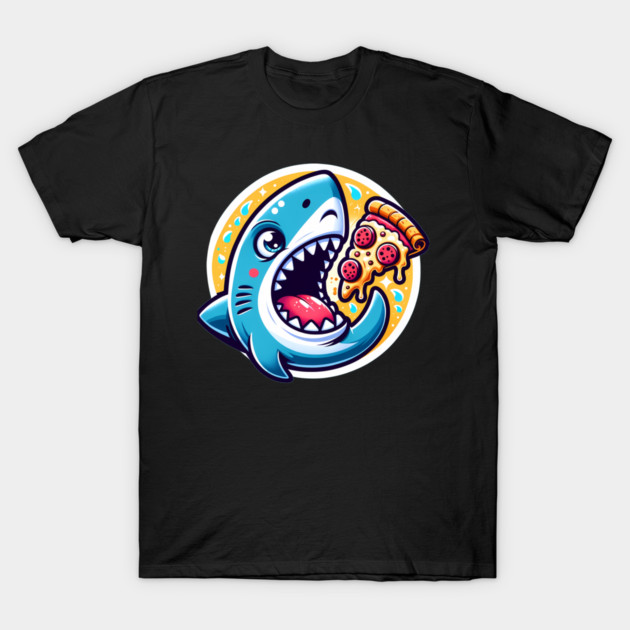 Funny Shark with Pizza, Pizza Lover T-Shirt by logiamerch