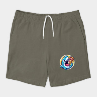 Funny Shark with Pizza, Pizza Lover Shorts