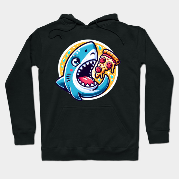Funny Shark with Pizza, Pizza Lover Hoodie by logiamerch