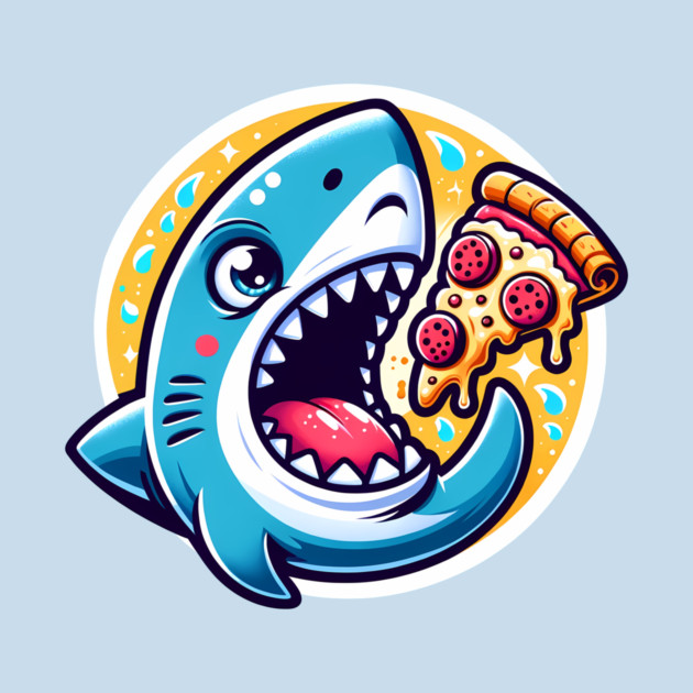 Funny Shark with Pizza, Pizza Lover by logiamerch