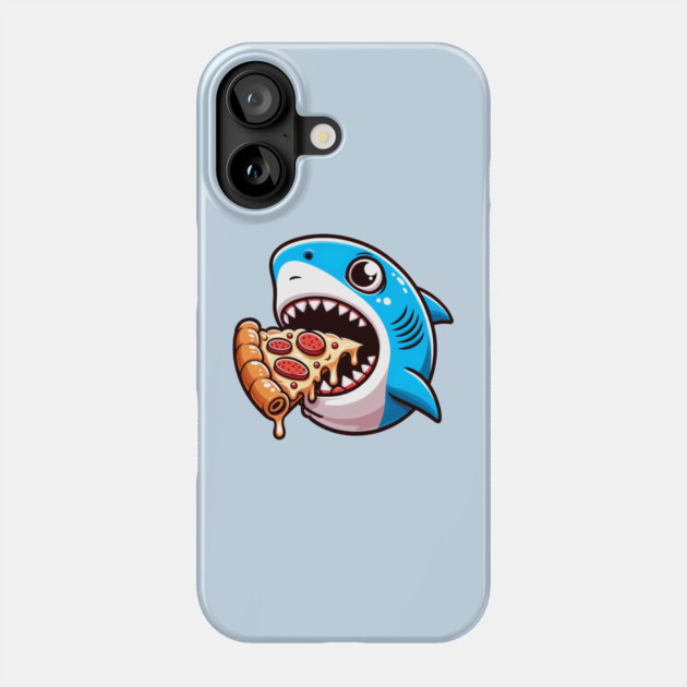 Funny Shark with Pizza, Pizza Lover Phone Case by logiamerch