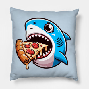 Funny Shark with Pizza, Pizza Lover Pillow