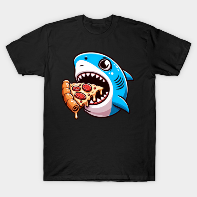 Funny Shark with Pizza, Pizza Lover T-Shirt by logiamerch
