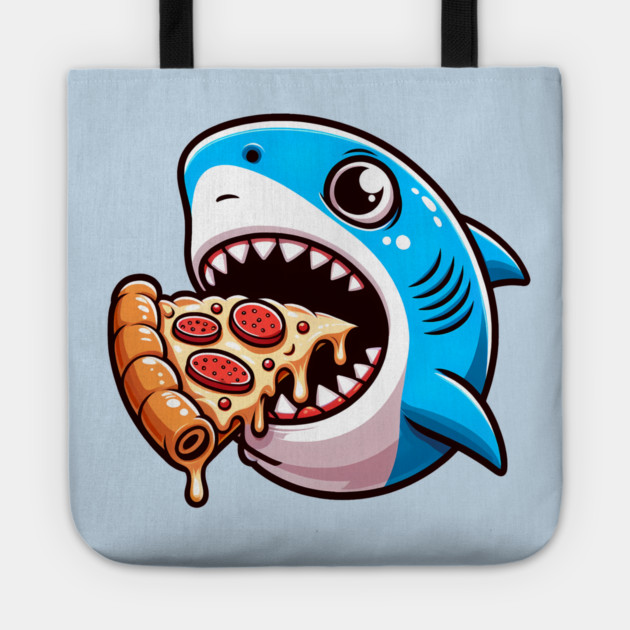 Funny Shark with Pizza, Pizza Lover Tote by logiamerch