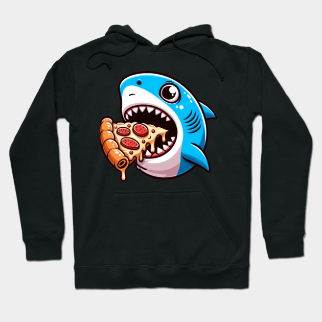 Funny Shark with Pizza, Pizza Lover Hoodie by logiamerch