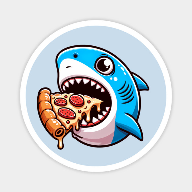 Funny Shark with Pizza, Pizza Lover Magnet by logiamerch