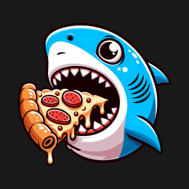 Funny Shark with Pizza, Pizza Lover by logiamerch