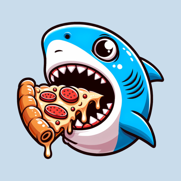 Funny Shark with Pizza, Pizza Lover by logiamerch