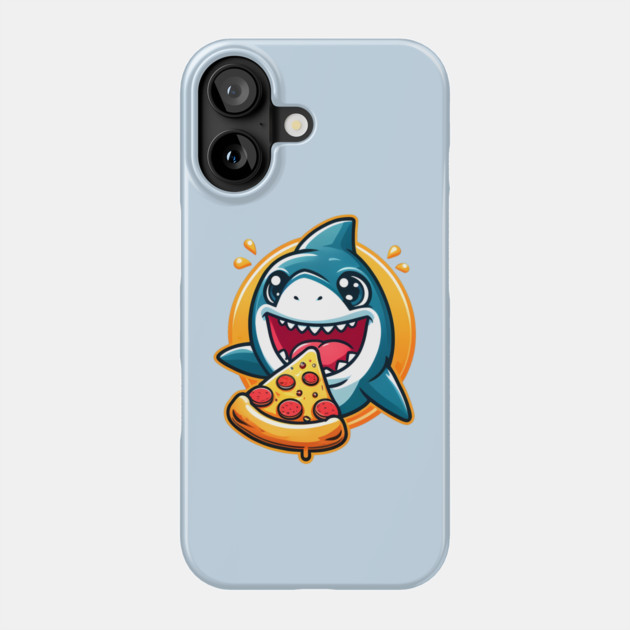 Funny Shark with Pizza, Pizza Lover Phone Case by logiamerch