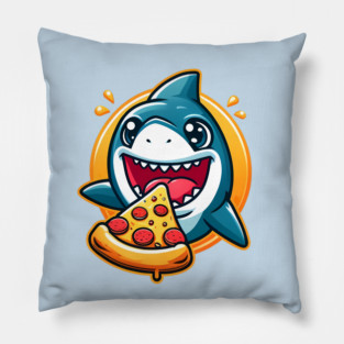 Funny Shark with Pizza, Pizza Lover Pillow