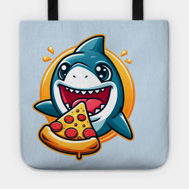 Funny Shark with Pizza, Pizza Lover Tote by logiamerch