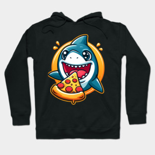 Funny Shark with Pizza, Pizza Lover Hoodie