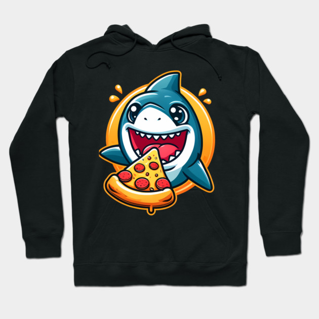 Funny Shark with Pizza, Pizza Lover Hoodie by logiamerch