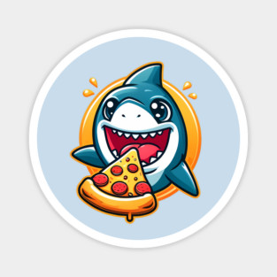 Funny Shark with Pizza, Pizza Lover Magnet