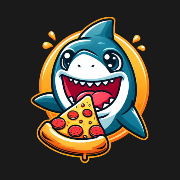 Funny Shark with Pizza, Pizza Lover by logiamerch