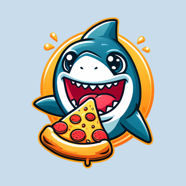 Funny Shark with Pizza, Pizza Lover by logiamerch
