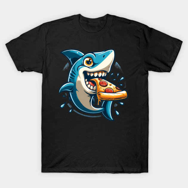 Funny Shark with Pizza, Pizza Lover T-Shirt by logiamerch