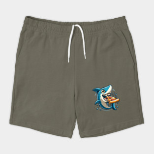 Funny Shark with Pizza, Pizza Lover Shorts