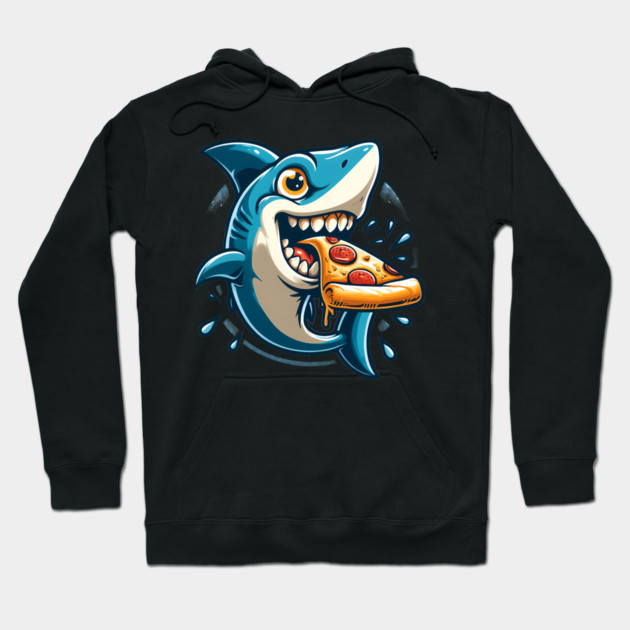 Funny Shark with Pizza, Pizza Lover Hoodie by logiamerch