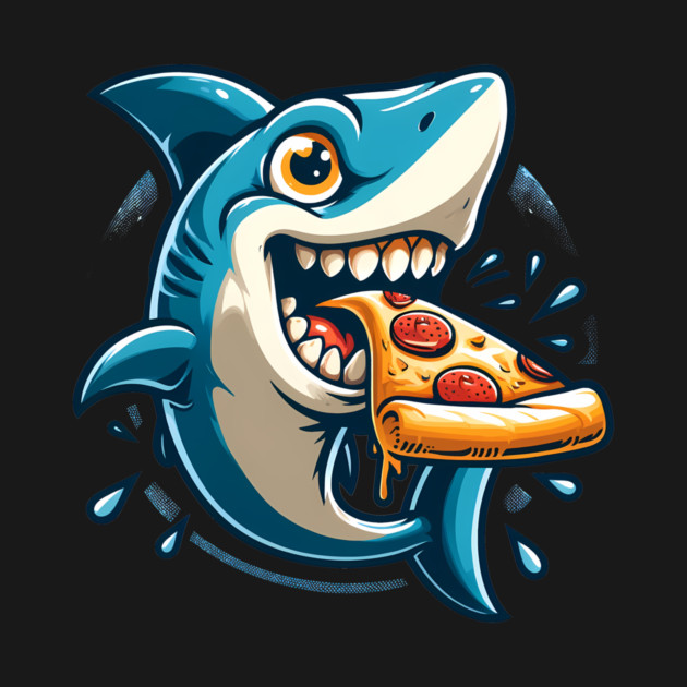 Funny Shark with Pizza, Pizza Lover by logiamerch