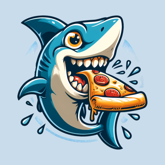 Funny Shark with Pizza, Pizza Lover by logiamerch
