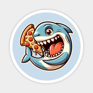 Funny Shark with Pizza, Pizza Lover Magnet