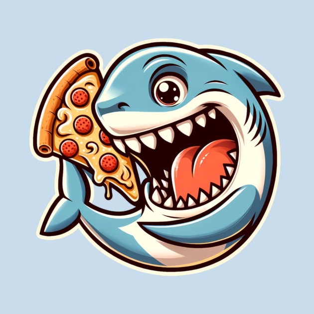 Funny Shark with Pizza, Pizza Lover by logiamerch