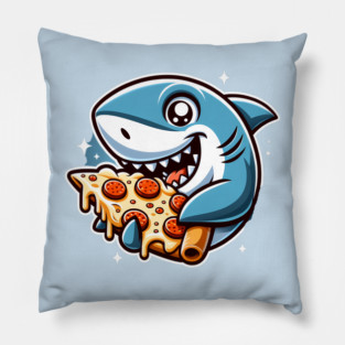 Funny Shark with Pizza, Pizza Lover Pillow