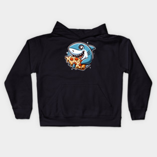 Funny Shark with Pizza, Pizza Lover Kids Hoodie