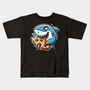 Funny Shark with Pizza, Pizza Lover Kids T-Shirt