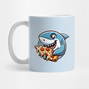 Funny Shark with Pizza, Pizza Lover Mug