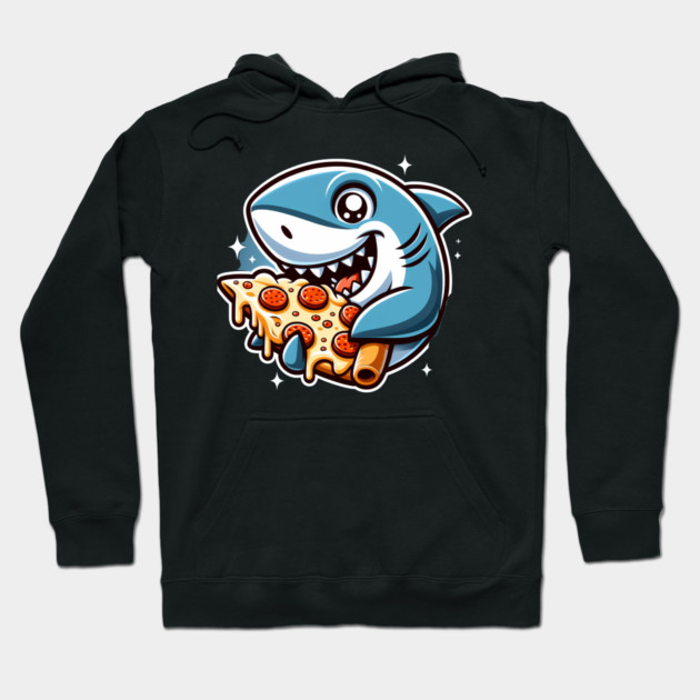 Funny Shark with Pizza, Pizza Lover Hoodie by logiamerch