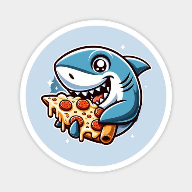 Funny Shark with Pizza, Pizza Lover Magnet by logiamerch