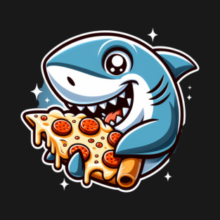 Funny Shark with Pizza, Pizza Lover T-Shirt