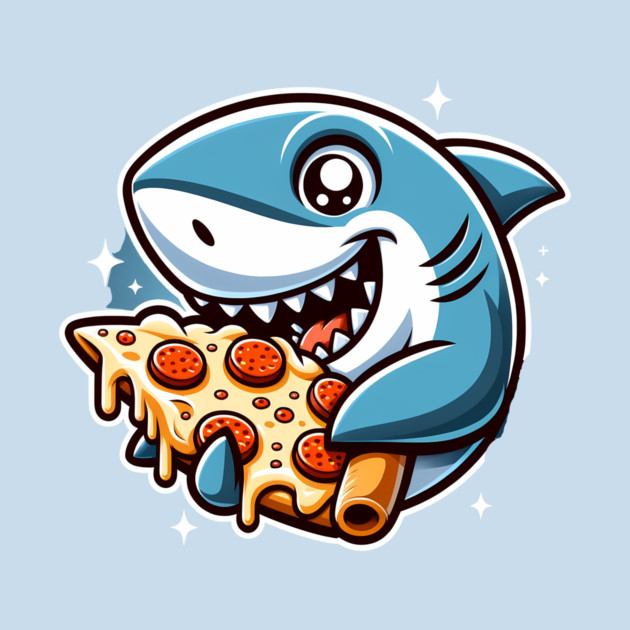 Funny Shark with Pizza, Pizza Lover by logiamerch