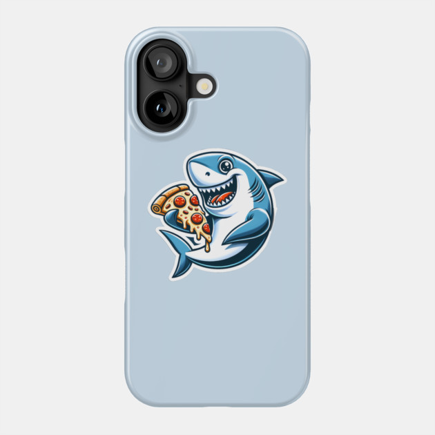 Funny Shark with Pizza, Pizza Lover Phone Case by logiamerch