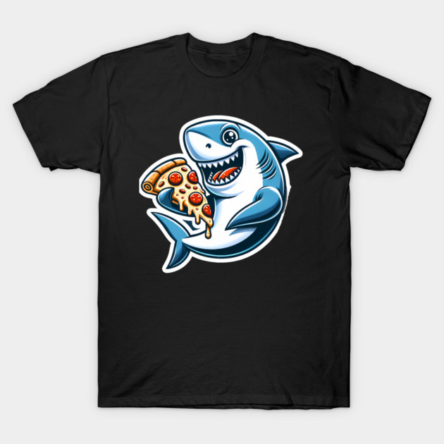 Funny Shark with Pizza, Pizza Lover T-Shirt by logiamerch