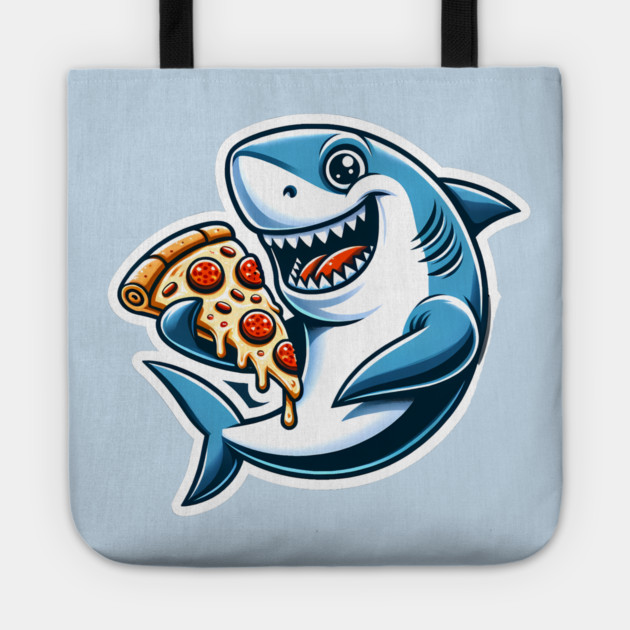 Funny Shark with Pizza, Pizza Lover Tote by logiamerch