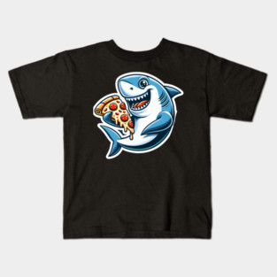Funny Shark with Pizza, Pizza Lover Kids T-Shirt