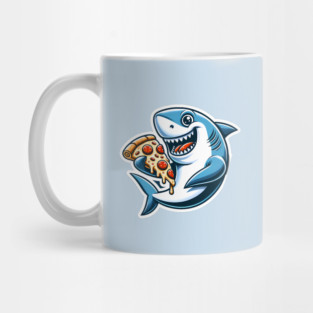 Funny Shark with Pizza, Pizza Lover Mug