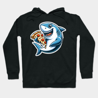 Funny Shark with Pizza, Pizza Lover Hoodie