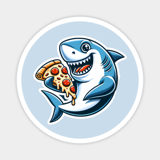 Funny Shark with Pizza, Pizza Lover Magnet by logiamerch